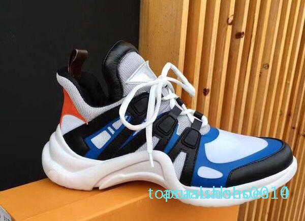 

2020 women's arch light sneaker leather trainers for men women kanye west shoes fashion casual outdoor boots with box c14, Black