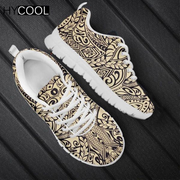 

hycool fashion samoan polynesian pattern design flats running sneakers women men work sport tenis shoe breathable zapatos