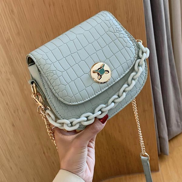 

2020 мода красочные женщин сумки плеча роскошные дизайнерские цепочки crossbody сумка для дам высокого качества крокодил pattern сумки