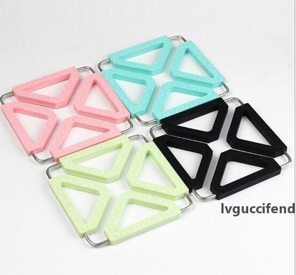 

stainless steel kitchen pan mat silicone folding anti-coaster high temperature resistant heat insulation placemat