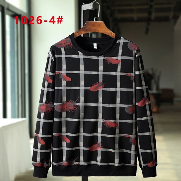 

2020 новый большой размер свитер мужской осенью база плюс жир вокруг шеи длинный рукав t- хлопок 300 jin футболки рубашки свитер shirt10, Black