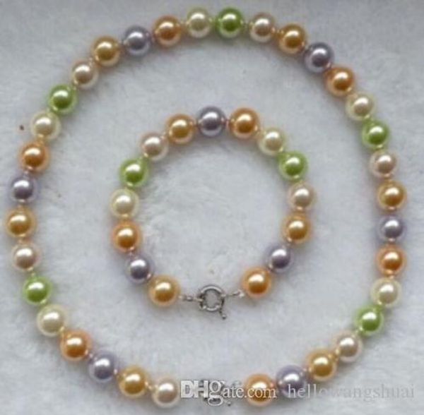 

charming 10мм браслет sea pearl разноцветной оболочки ожерелье, Silver