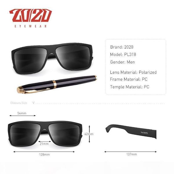 

r 20 20 new night vision polarized sunglasses men fashion night driving enhanced light anti -glare male square glasses pl318, White;black