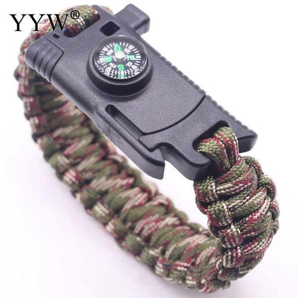 

outdoor survival watch multifunctional waterproof tactical paracord watch bracelet camping hiking emergency gear, Black