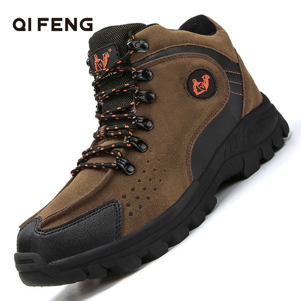 

new arrival fashion suede leather men's snow boots winter warm plush shoes ankle boots outdoor sports hiking footwear size 39-47, Black