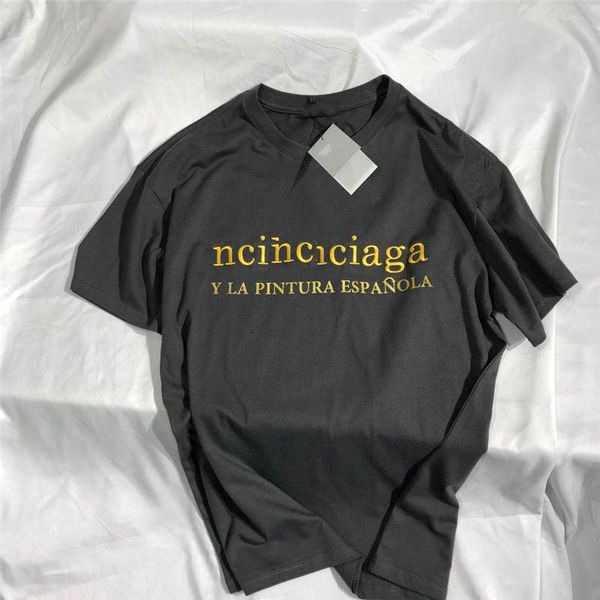 

summer t shirt women fashion long tees shirts gold letters printed short-sleeved women t-shirt clothing, White