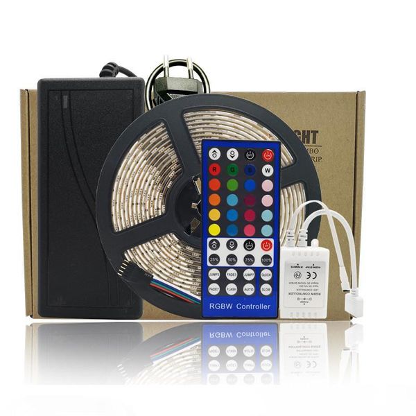 

10m flexible smd 5050 rgbw led strip light 40 key remote controller 5a power supply kit ultra bright 60led m