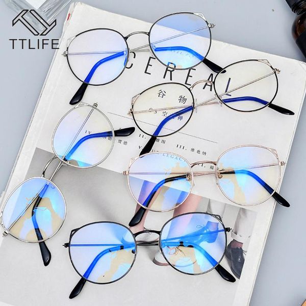 

ttlife computer glasses anti blue ray glasses blue light blocking optical spectacle blocking gaming filter round, White;black