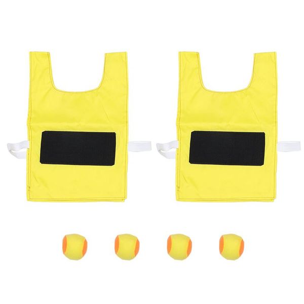 

running jerseys 2set kids outdoor sport game props vest sticky jersey waistcoat with ball throwing toys for children, Black;blue