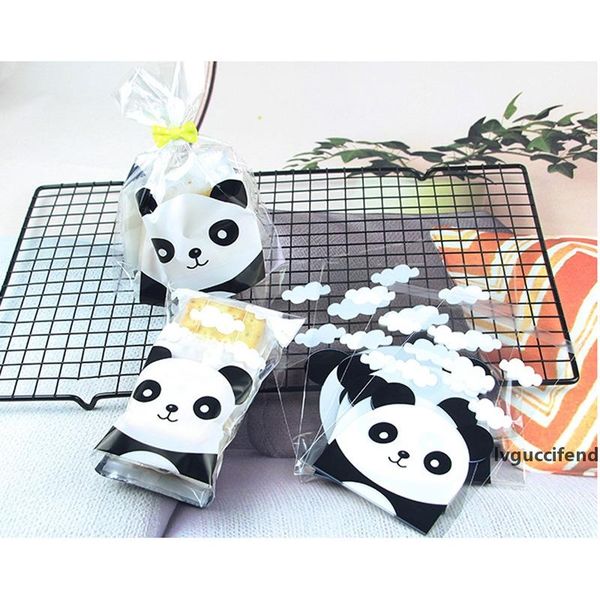 

20pcs 10*18cm cartoon panda candy cookies gift bag birthday wedding party favors and gifts dessert cake kids baking supplies 8d