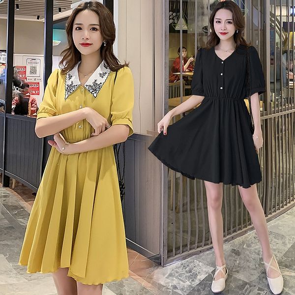 

2020 clothes and nursing clothes mom breast-feeding dress super fairy waist-tight hepburn french mom breast-feeding dress, Black;gray