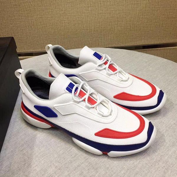 

knit fabric cloudbust sneakers men 's shoes with origin box breathable sneakers plus size low men shoes manner, Black