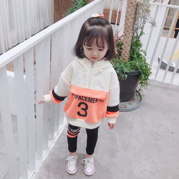 

kids designer clothes 2020 spring and autumn girls' digital loose leisure suit korean style sports two-piece leggings sweatshirt suit
