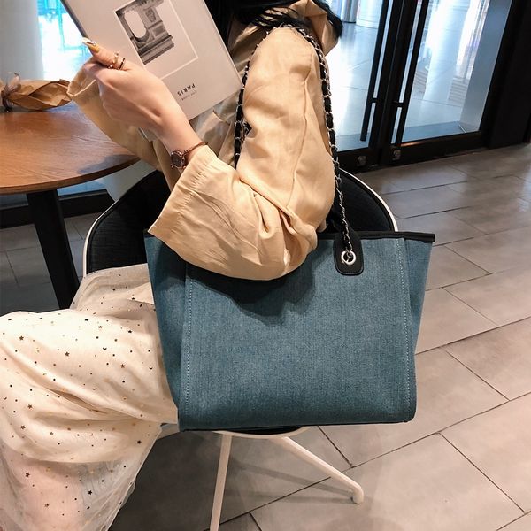 

chain women's 2019 summer new shoulder denim hand fashion shoulder all-match big bag fashionable women's bag