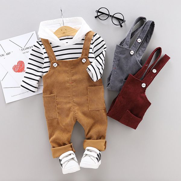 

newborn baby clothing summer gentleman jumpsuit children's wear new cute baby clothing set boys workwear pants hooded, White