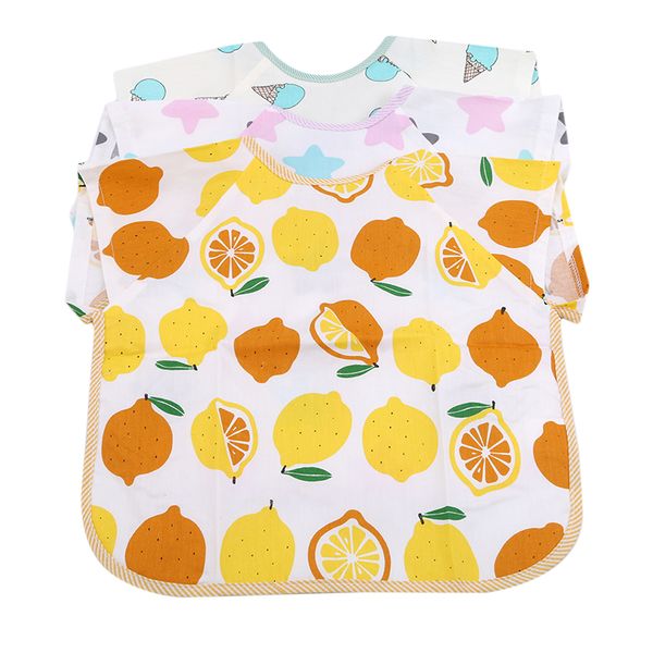 

baby boys girls cotton sleeveless waterproof bib & burp washable anti-dressing roll up vest bib infant toddler kid feeding smock