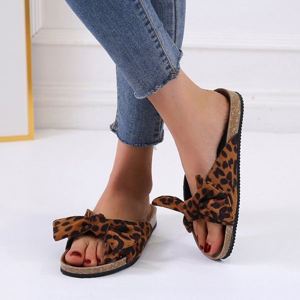 

summer women fashion bow tie flat slipper thick bottom sandals home beach shoes d88, Black