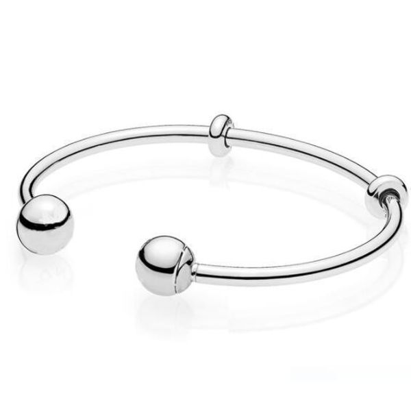 

moments silver open pan bangle bracelet fit bead charm 925 sterling silver jewelry