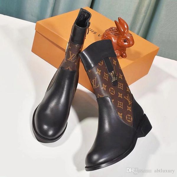 

new women boots fashion shoes luxury with box limitless ankle boot chaussures de femme lady casual zipper ankle snow martin boots luxury, Black