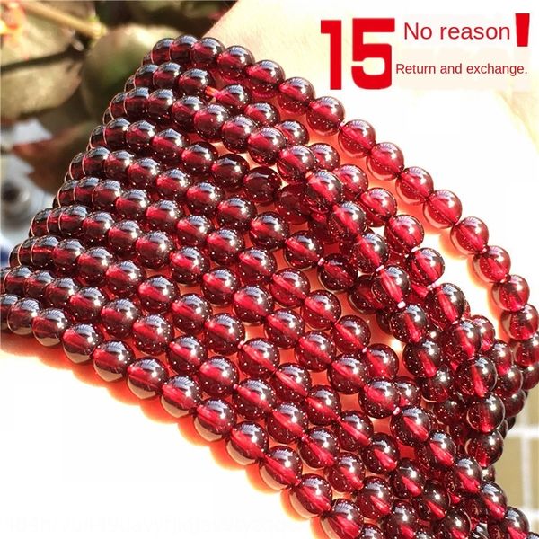 

ts81k natural garnet scattered round with beads grade 7a wine red crystal bracelet semi-finished long chain diy garnet beads beaded beaded a, Silver