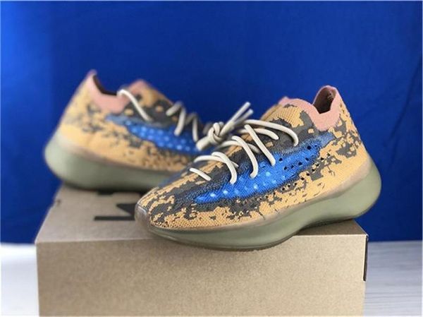 

est 380 blue oat running shoes 380s men women kanye west wave runner 3m reflective shoes sports size us 7 -13 0q0, Black