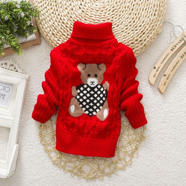 

zk8ev winter 2020 thickened boy round collar base children's clothing sweater base girl's children's clothing knitted sweater, Blue
