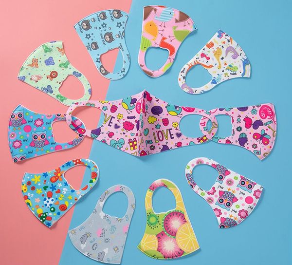 

designer cartoon print children protective masks boys girls cartoon mouth kids anti-dust breathable earloop washable reusable kids face mask