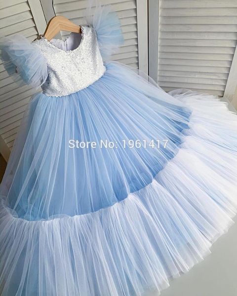 

sparkly sequins flower girl dress for wedding sky blue girls pageant gowns new arrivals long dress, Red;yellow
