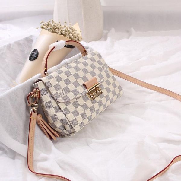 

fast delivery new arrival womens bag leather handbags handle messenger bags plaid design luxury vintage hand bag drop ship