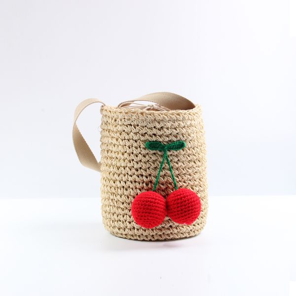 

beach bag straw women bucket shape handbag female shoulder bag