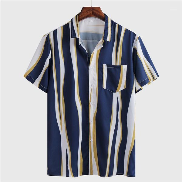 

collar short sleeve shirts mens designer striped shirts mens regular length loose homme turn down, White;black