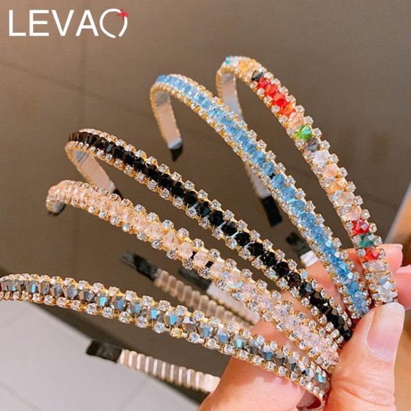 

hair accessories levao crystal beaded headband head on women hairbands handmade shiny rhinestone hoop bands bezel girls ornament