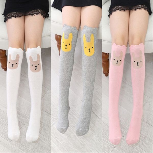 

inu2b autumn children's cartoon knee-high anti-pilling cute rabbit mid-length student autumn children's cartoon knee-high anti-pil, Black
