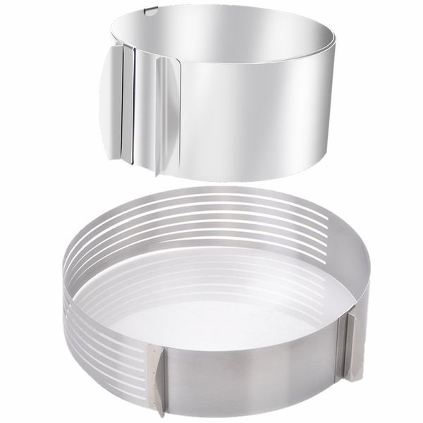 

16-30cm retractable stainless steel mousse ring baking tool set cake mold adjustable cake cutter slicer decorating tools