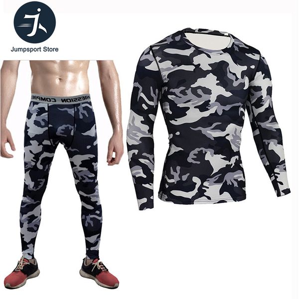 

running sets men's sportswear fitness compression men rashguard male long sleeve bodybuilding yoga set round neck sport suit, Black;blue