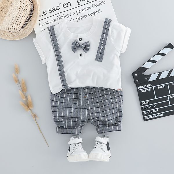 

clothing sets hylkidhuose 2021 summer toddler infant clothes suits baby boys shirt strap shorts kids children casual costume, White