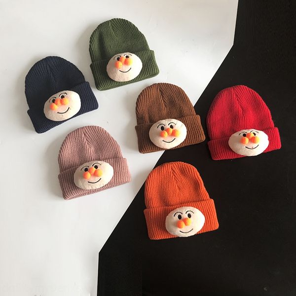 

cartoon children's new solid color knitted outdoor cold-proof warm wool bread superman warm hat baby cap baby cap infant hat, Blue;gray