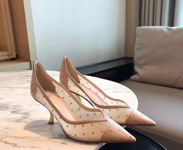 

women summer high heels sandals girl 6cm heel women designer sandals fashion breathable vintage mesh sandals for women 34-42, Black