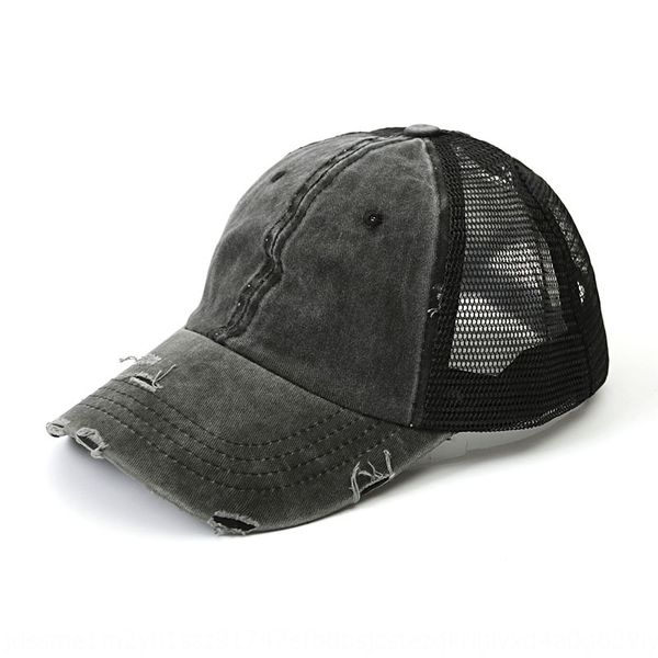 

ponytail baseball baseball worn-out washed net cap cap female hat, Blue;gray