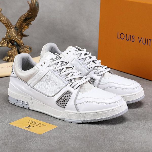 

новое новое прибытие мужская обувь люкс мода тренер тапки chaussures pour hommes мужская обувь повседневная с box zapatos de hombre мужская, Black