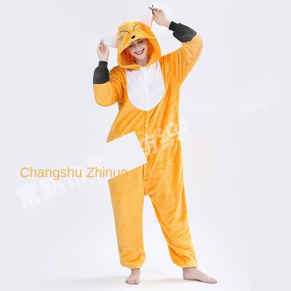 

dno9j cartoon animal one-piece cute fox flannel couple performance clothes cartoon animal one-piece cute fox flannel couple home pajamas paj, Black;brown