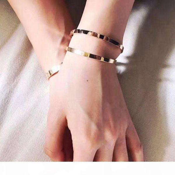 

t model stainless steel silver love bracelet 5mm titanium nail bracelet 18k gold plated bracelets bangles for women, Black