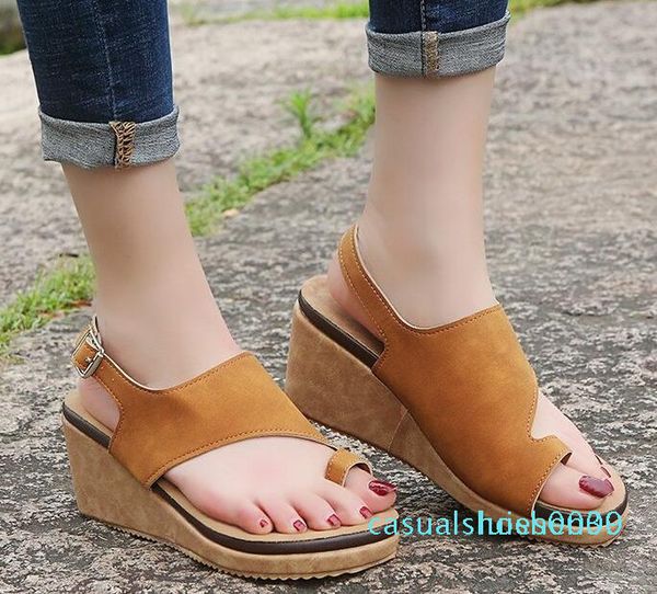 

large size beach sandals women high-heeled roman shoes light bottom leopard wedge sandals female toe vulcanized shoes c09 l30, Black