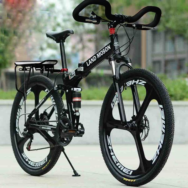 

21 to 30 variable speed 20/26-inch one-wheel double shock-absorbing oil disc brake aluminum alloy folding mountain bike