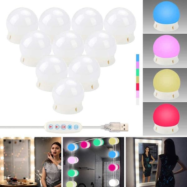 

vanity mirror lights usb make up led mirror lights kit with 10 dimmable makeup bulbs hollywood 1000lm rgbw color for dressing room bathroom