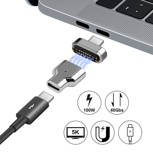 

new 24 pins magnetic type c magnetic adapter for pro matebook fast charging type-c port lapmagnet usb-c data cable adapter