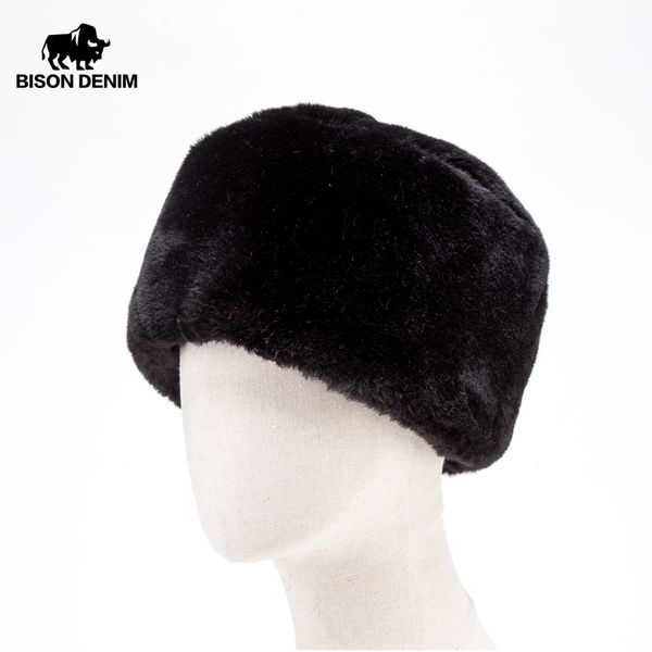 

bison denim 2019 new faux fur winter hat men women russian cap beanie skullcap earflap ushanka snow warm hat m9492 t200723, Blue;gray