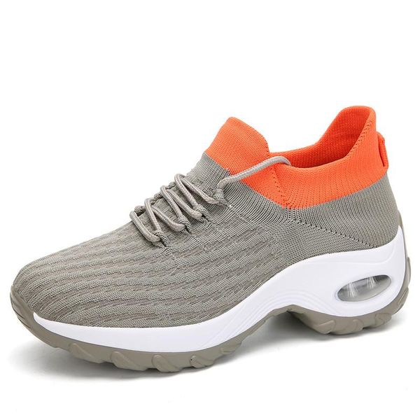 

2020 spring sneakers women flats shoes breathable mesh casual platform shoes woman creepers comfortable black sock cs02
