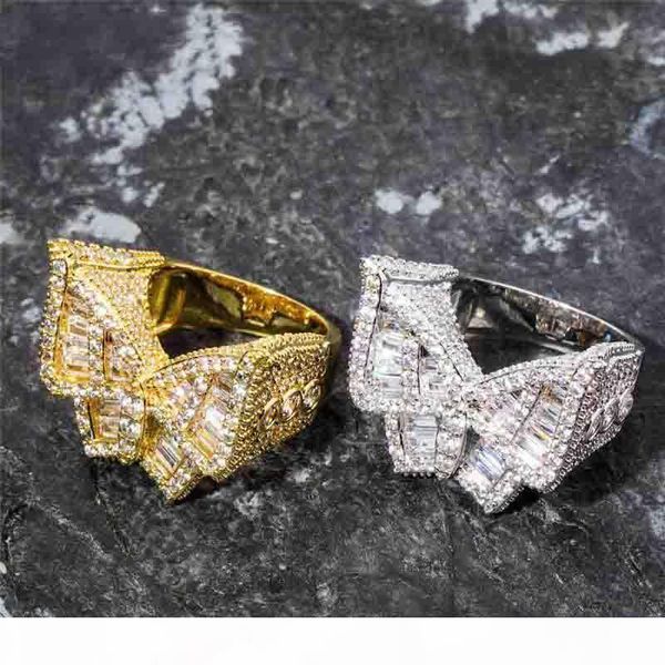 

мода ice хип-хоп циркон бабочка кольцо ювелирным золото и щепка micro асфальтовая кольцо для женщин человек подарок, Slivery;golden