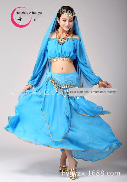 

huayu живот сценической одежда танцы одежды одежды одежда танец индийские танцы производительность сценического костюм костюм костюм женщины, Black;red